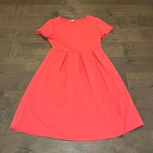 Pinkblush coral pleated maternity dress EUC